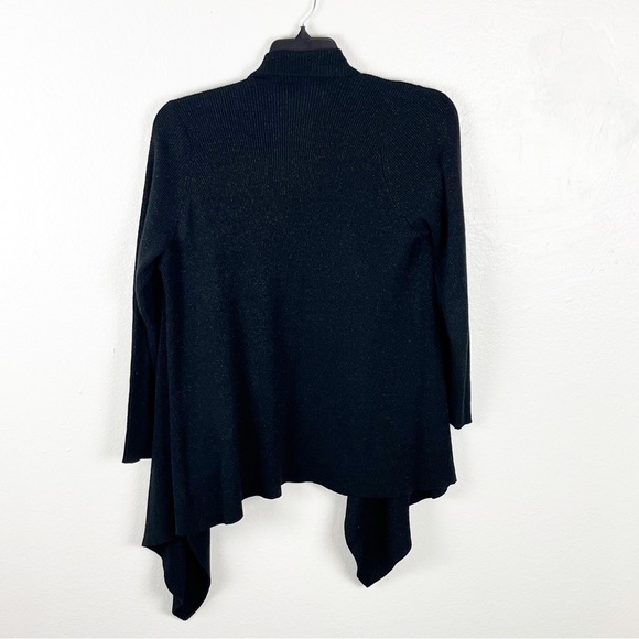 TORRID Black Metallic Open Front Long Sleeves Waterfall Cardigan, Size 0X - Picture 2 of 7